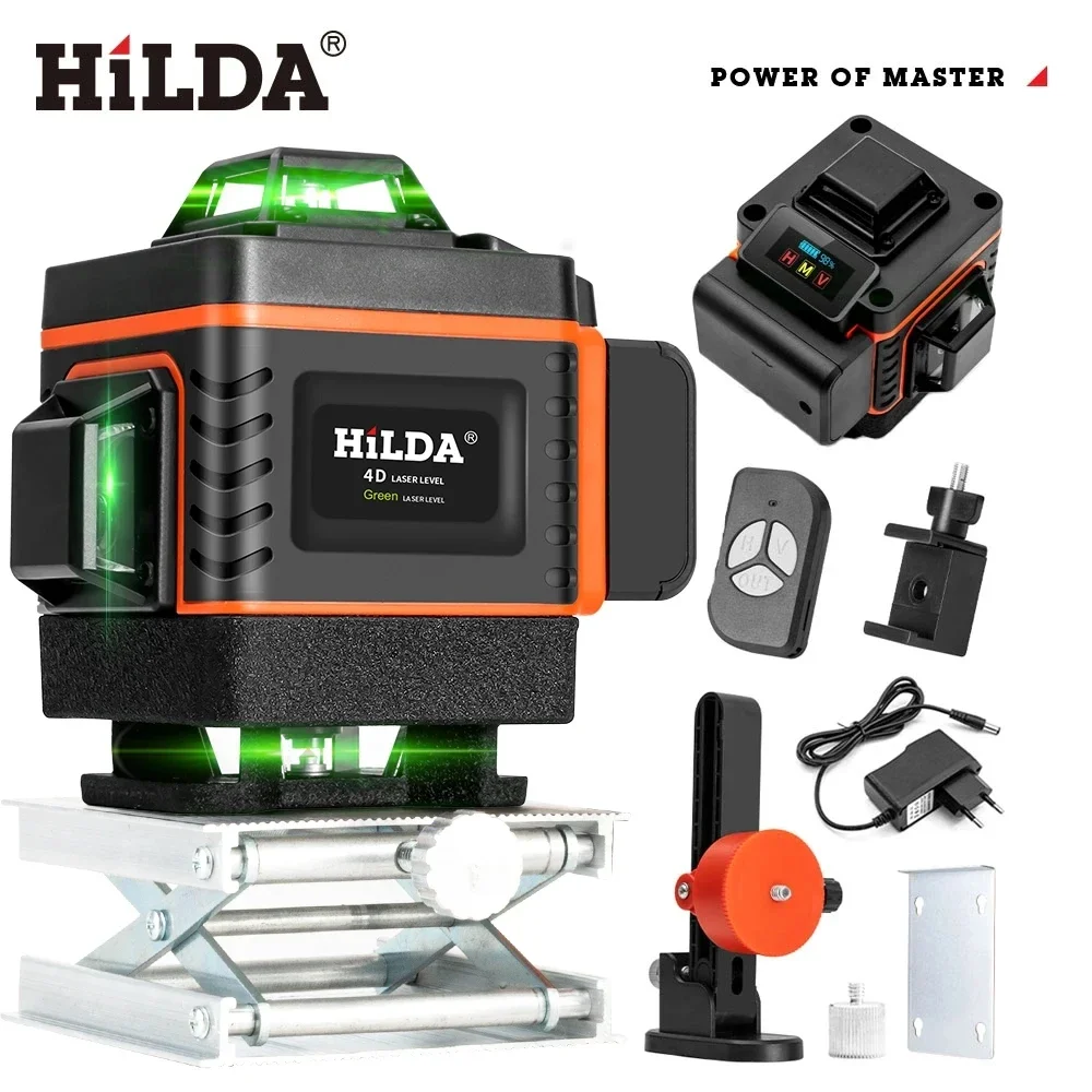 Laser Level 16 Lines 4D Green - HILDA 16/12 Lijnen 4D Laser Niveau