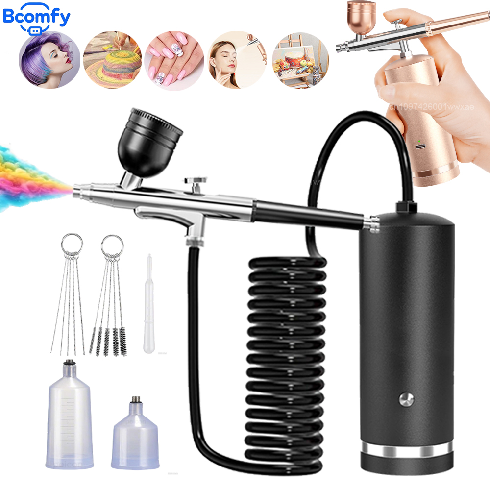 Airbrush Kit With Mini Compressor - Airbrush met compressor Oplaadbare airbrush met