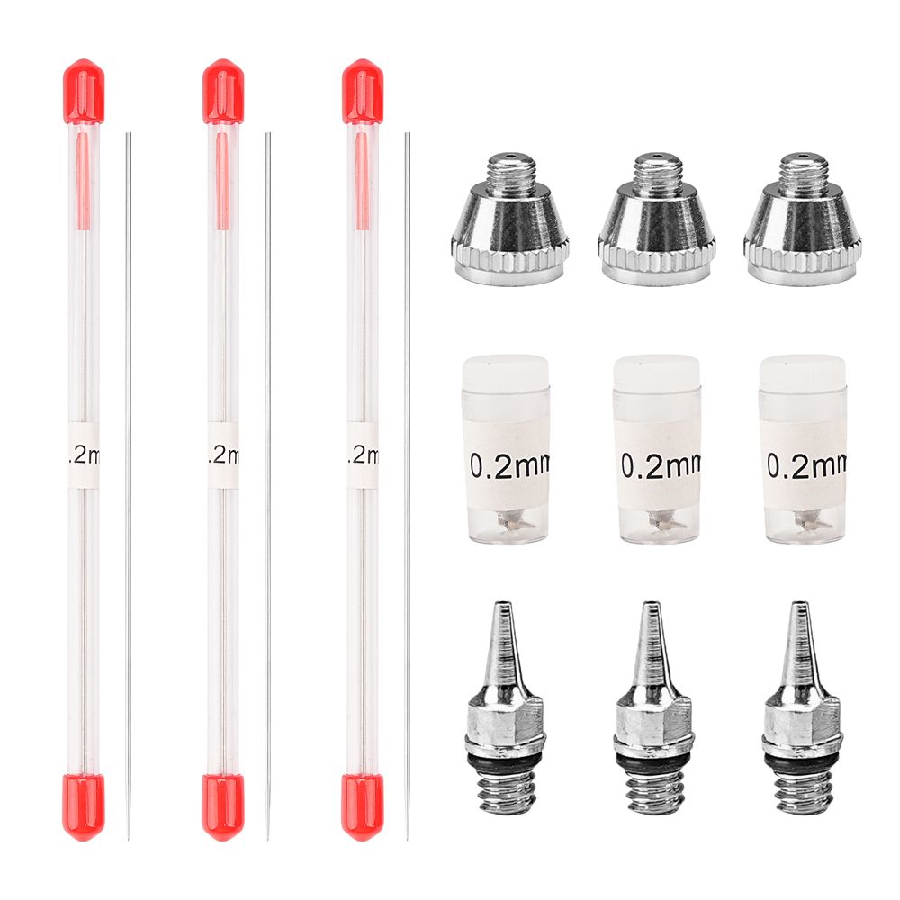 Airbrush Kit With Mini Compressor - 1/3pcs set 0.2/0.3/0.5mm Airbrush Nozzle Naald