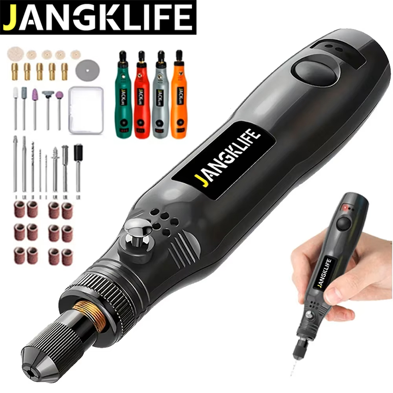 Cordless Rotary Tool Kit Accessories - JANGKLIFE USB draadloze roterende gereedschapsset houtbewerking