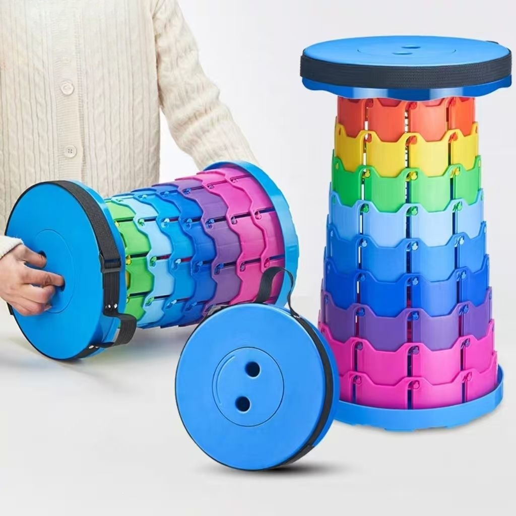 Garden Tools - Regenboog Telescopische Campingkruk Draagbaar Verdikt Opklapbaar