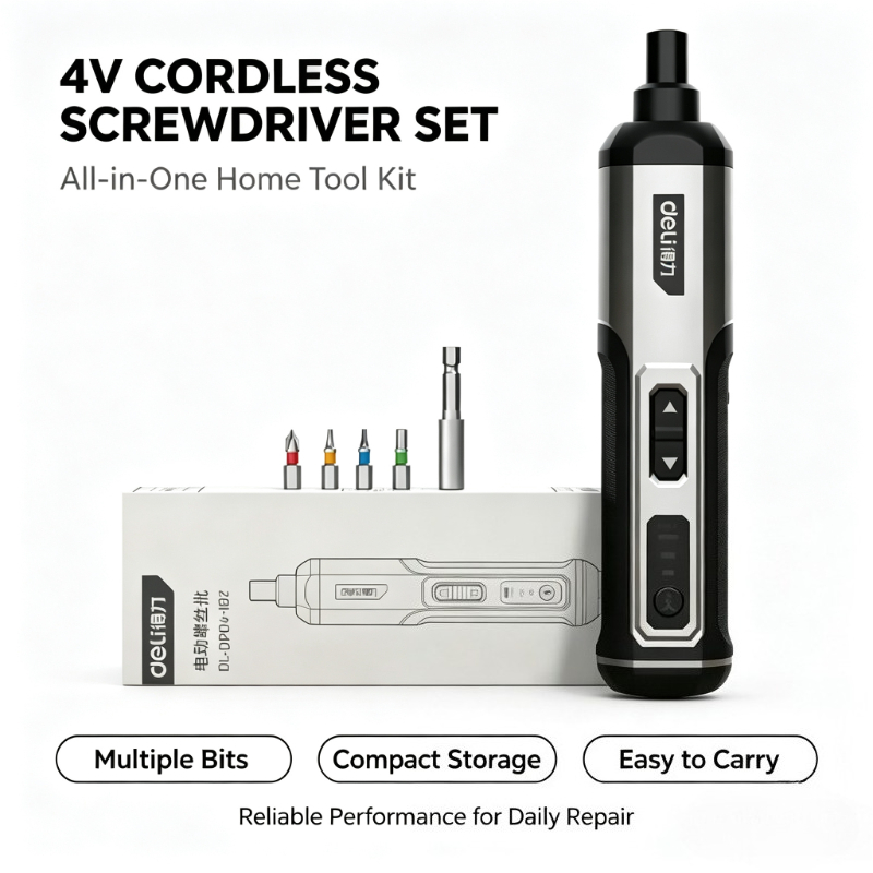 Electric Screwdriver Rechargeable Usb - Deli 4V 3-snelheden draadloze elektrische schroevendraaierset