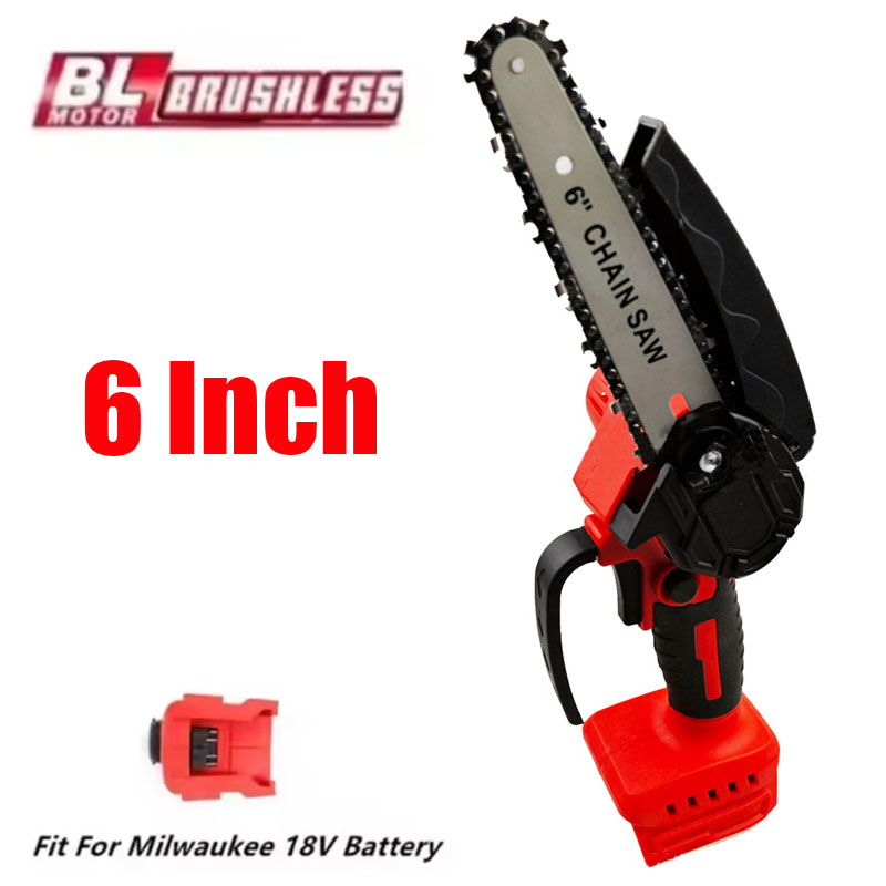 Mini Electric Chainsaw 6 Inch - Fit voor Milwaukee 18 V Batterij