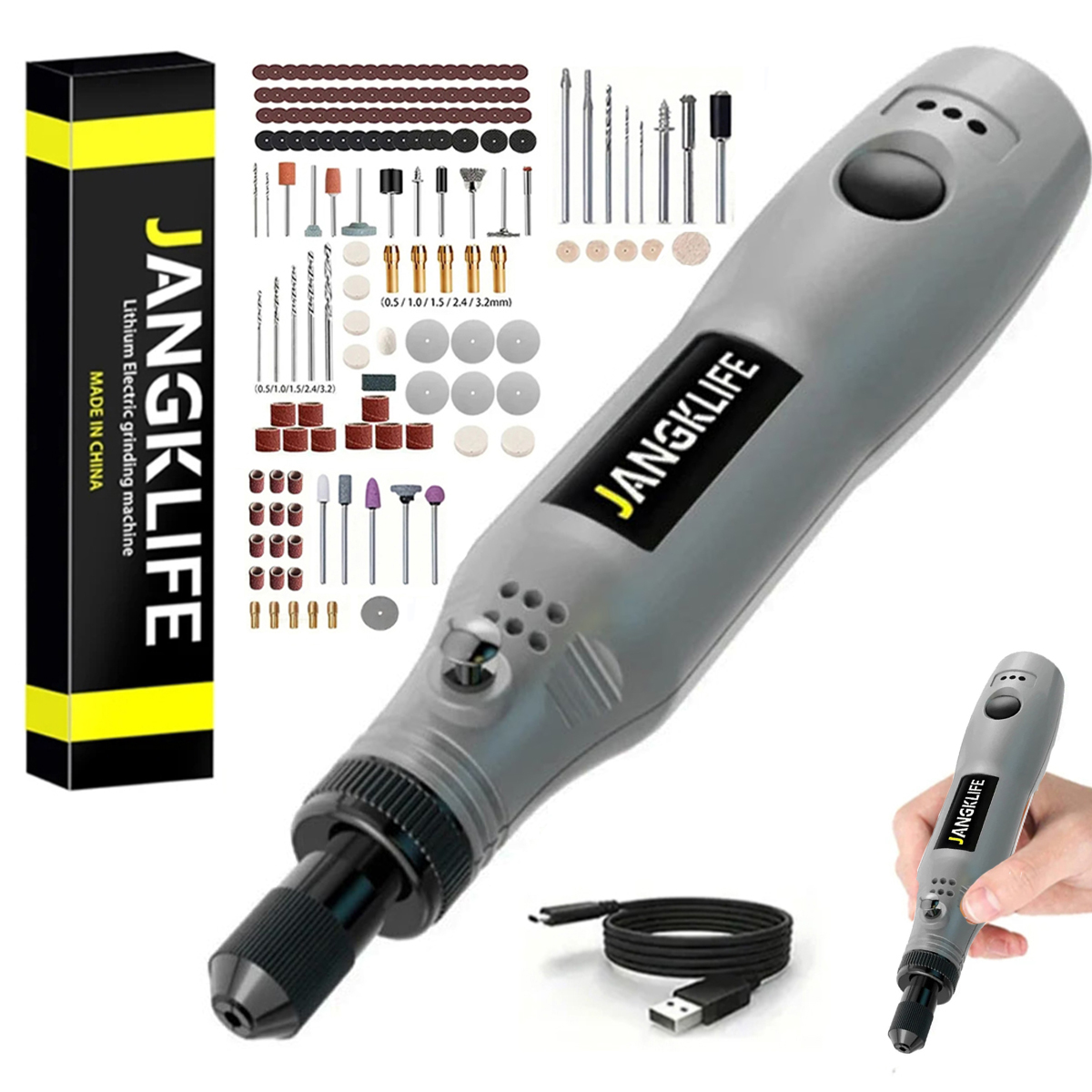 Cordless Rotary Tool Kit Accessories - USB draadloze roterende gereedschapskit houtbewerking gravure
