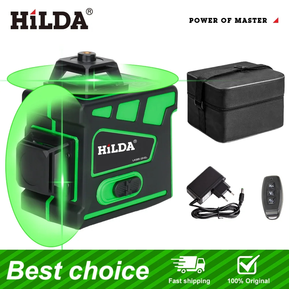 Laser Level 16 Lines 4D Green - HILDA 16/12 lijnen Super krachtig 4D/3D-laserniveau