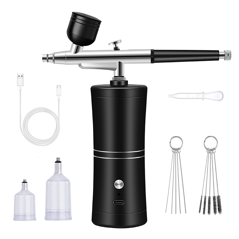 Airbrush Kit With Mini Compressor - Draagbare oplaadbare draadloze airbrush met compressor