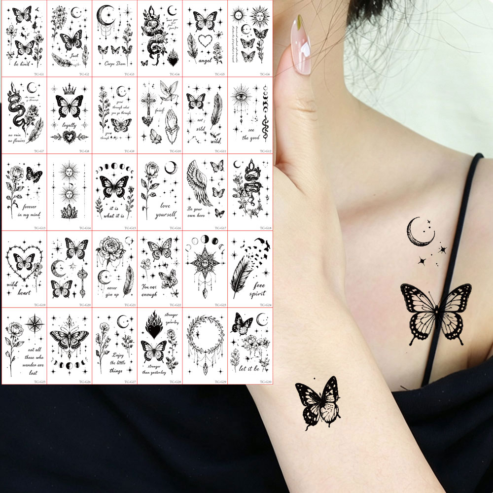 Hand Tools - 30 stuks vlinder waterdichte tattoo stickers