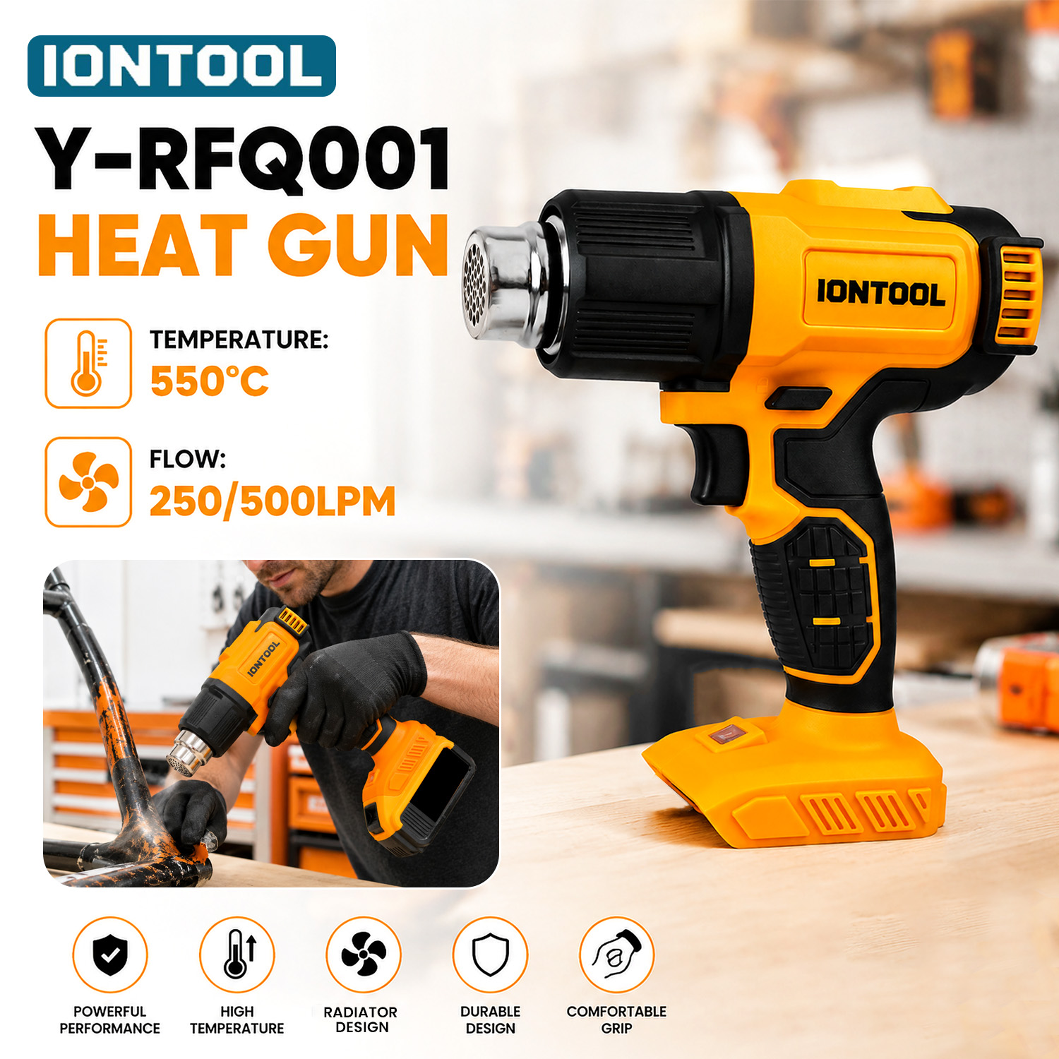 IONTOOL Gele Draadloze Heteluc - Cordless Heat Gun For Shrink Tubing recensie en prijs