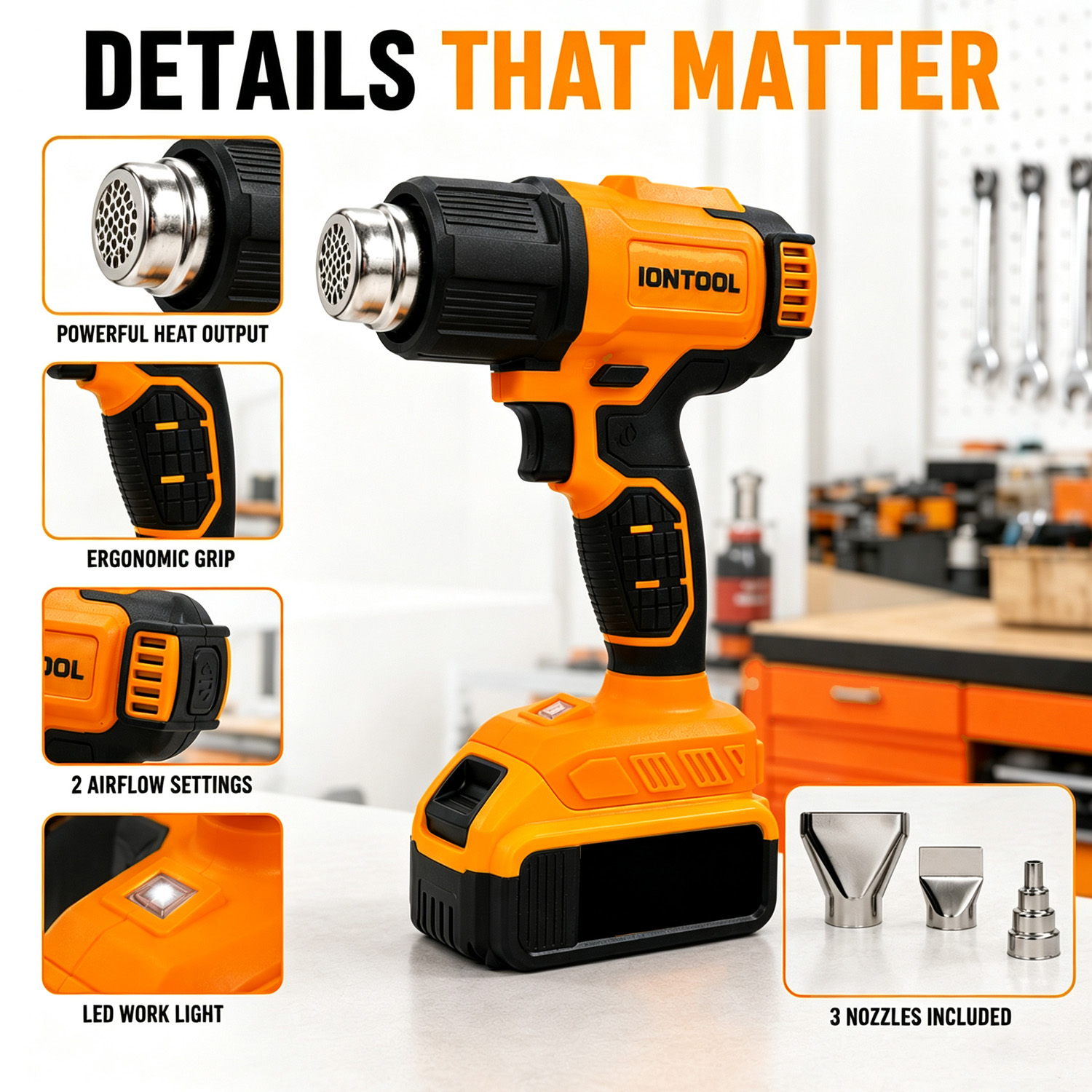 IONTOOL Gele Draadloze Heteluc - Cordless Heat Gun For Shrink Tubing recensie en prijs