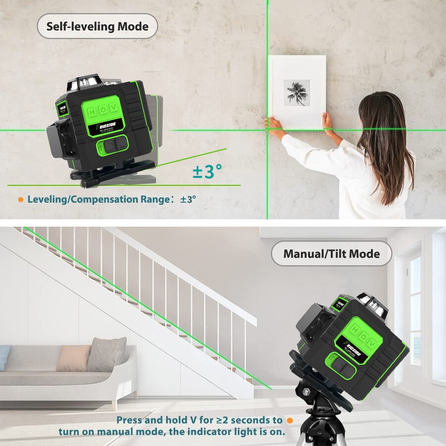FEIDSIDE 16/12 Lijnen 4D/3D La - Laser Level 16 Lines 4D Green recensie en prijs