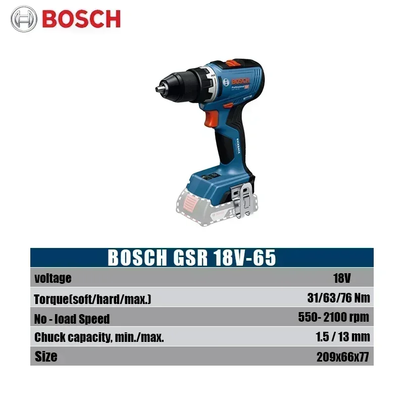 Bosch GSR 18V-65 Borstelloze A - Brushless Cordless Electric Drill 18V recensie en prijs
