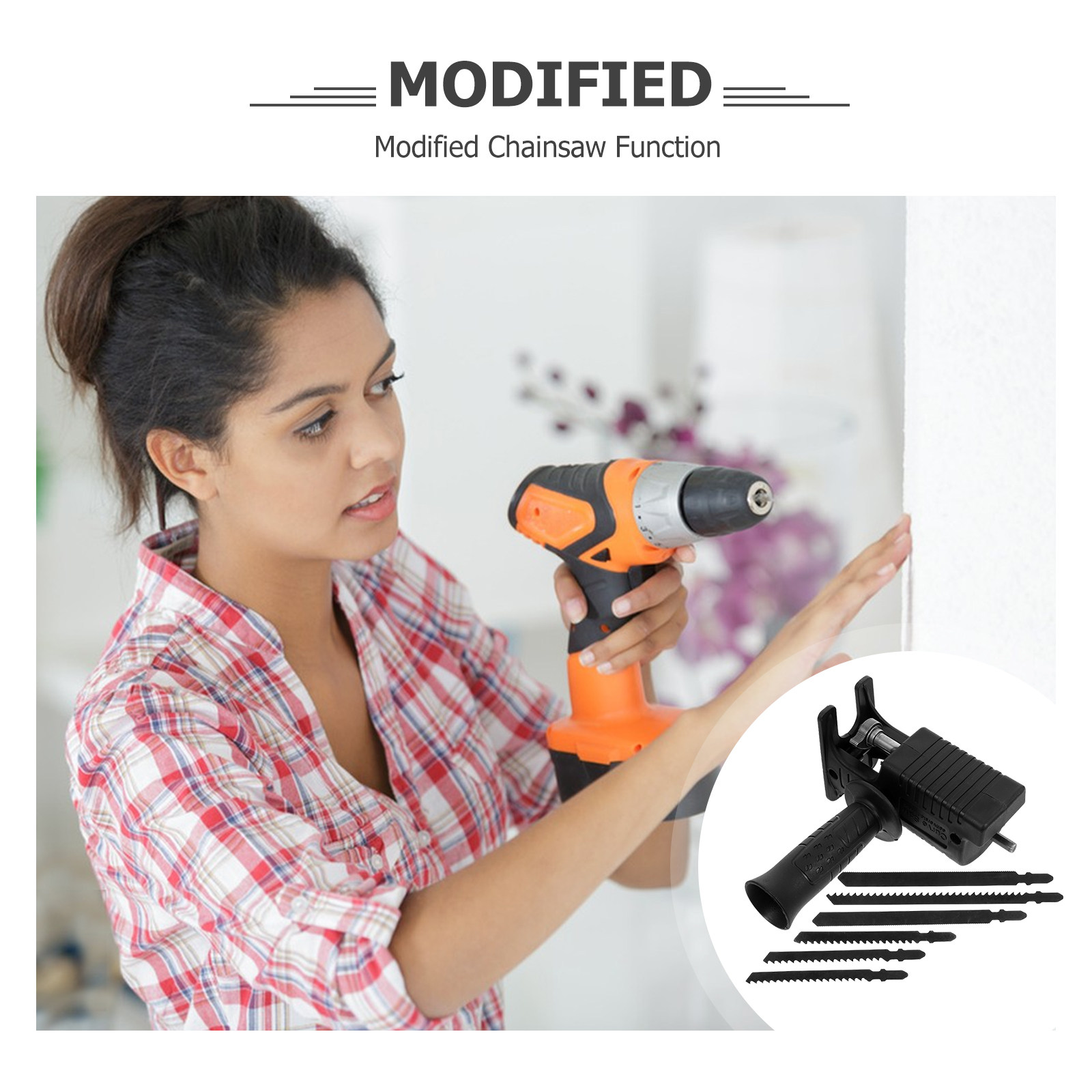 7-delige set elektrische boorm - Reciprocating Saw Attachment Drill recensie en prijs