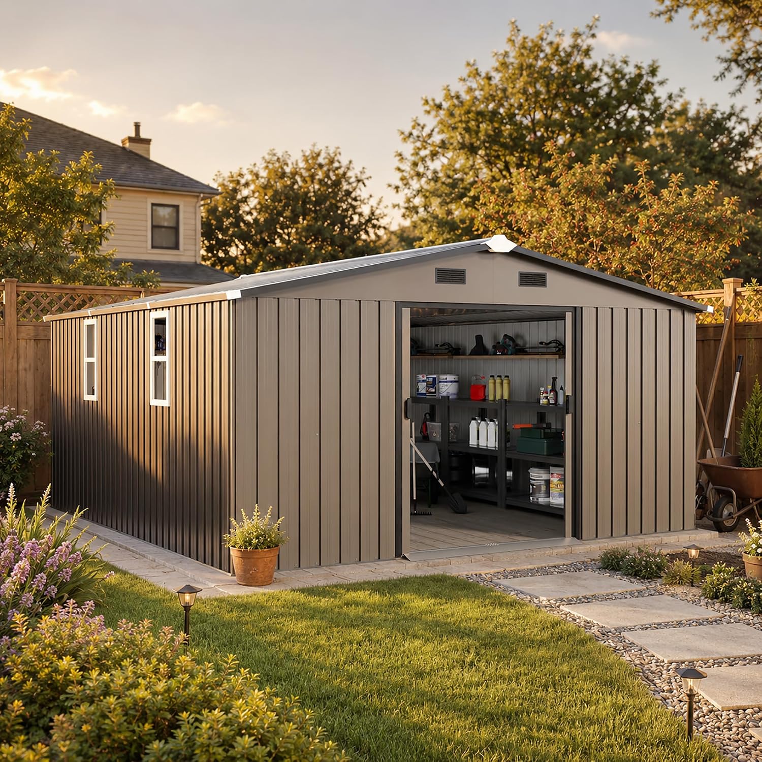 10x12 FT Buitenberging van met - Garden Tools recensie en prijs