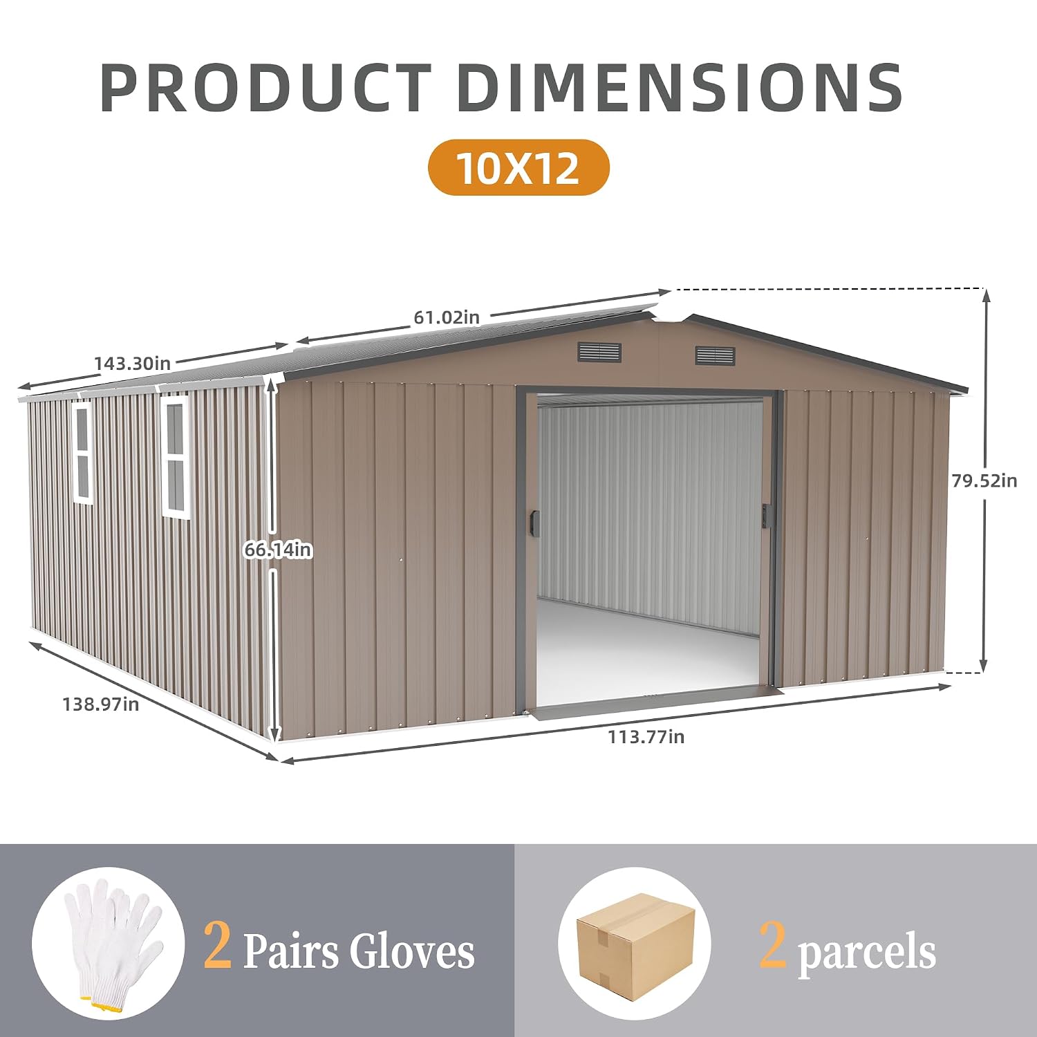 10x12 FT Buitenberging van met - Garden Tools recensie en prijs