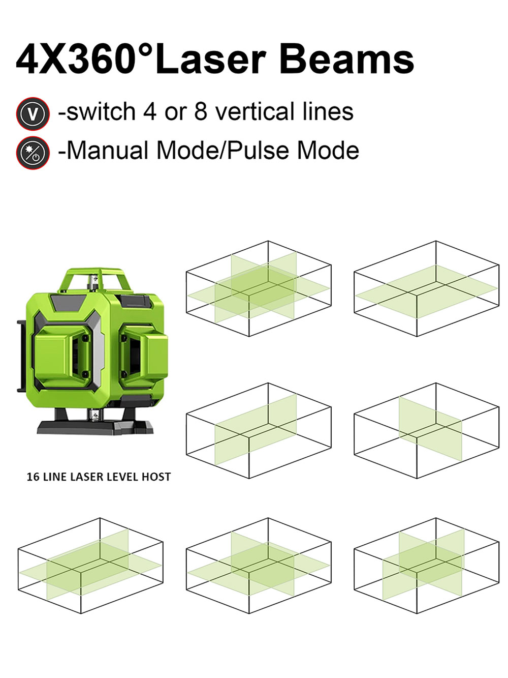 LFINE 4D 16-lijnen 360 zelfniv - Laser Level 16 Lines 4D Green recensie en prijs