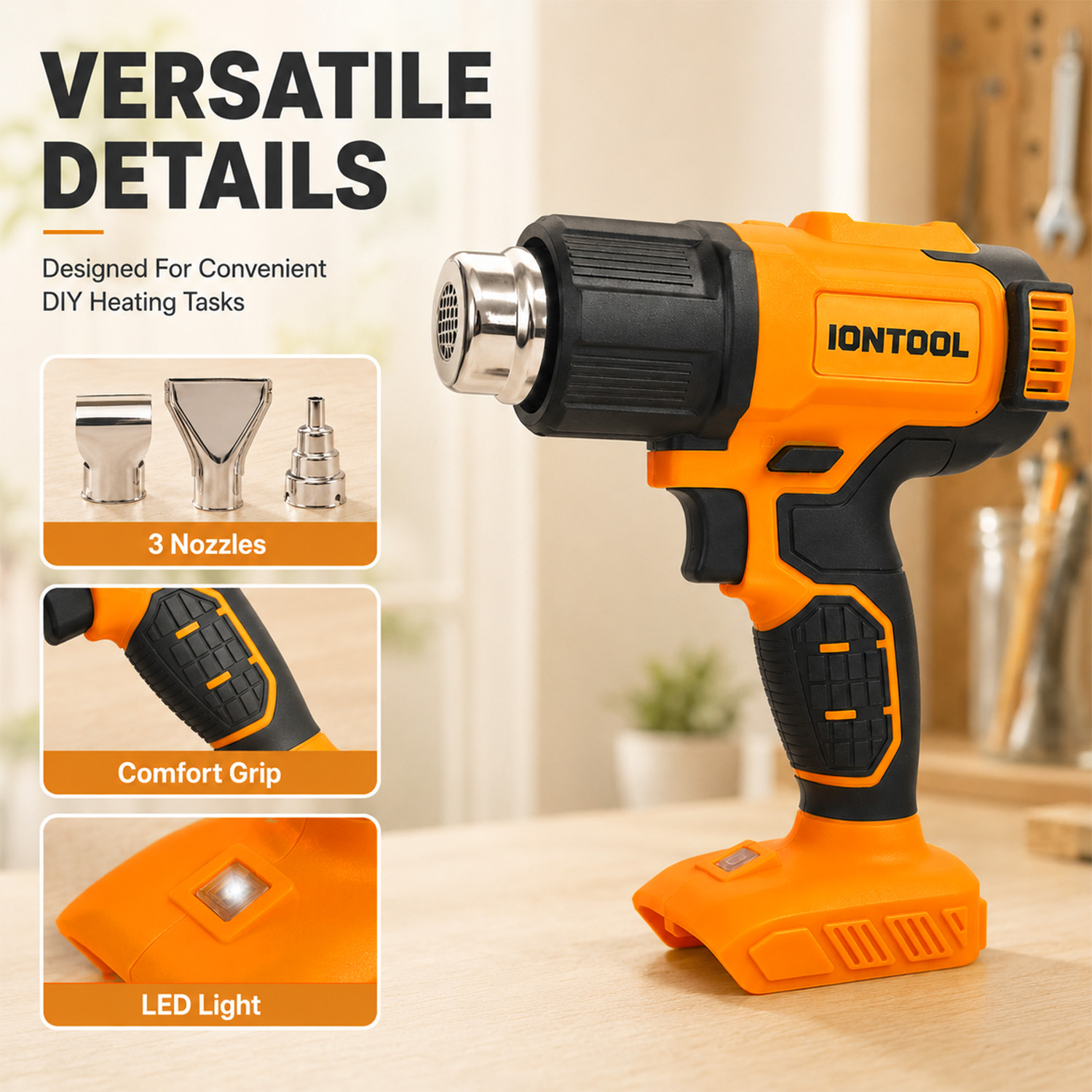 IONTOOL 250/500LPM 550 ℃   Dra - Cordless Heat Gun For Shrink Tubing recensie en prijs
