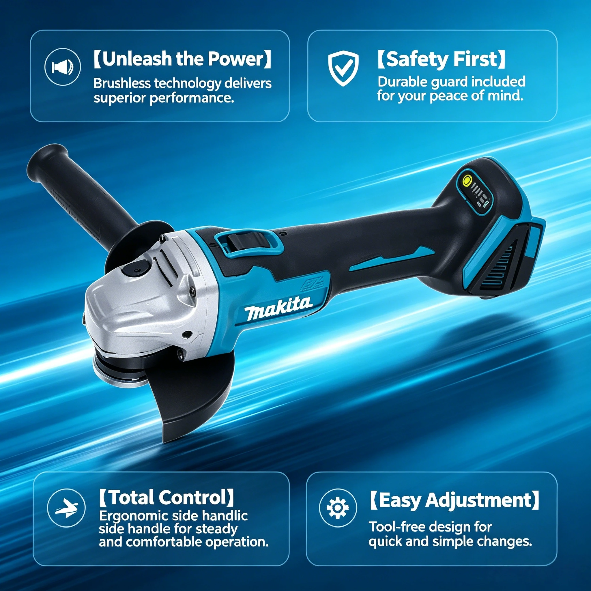 Makita DGA404 125MM Borstelloz - Brushless Angle Grinder Battery Powered recensie en prijs