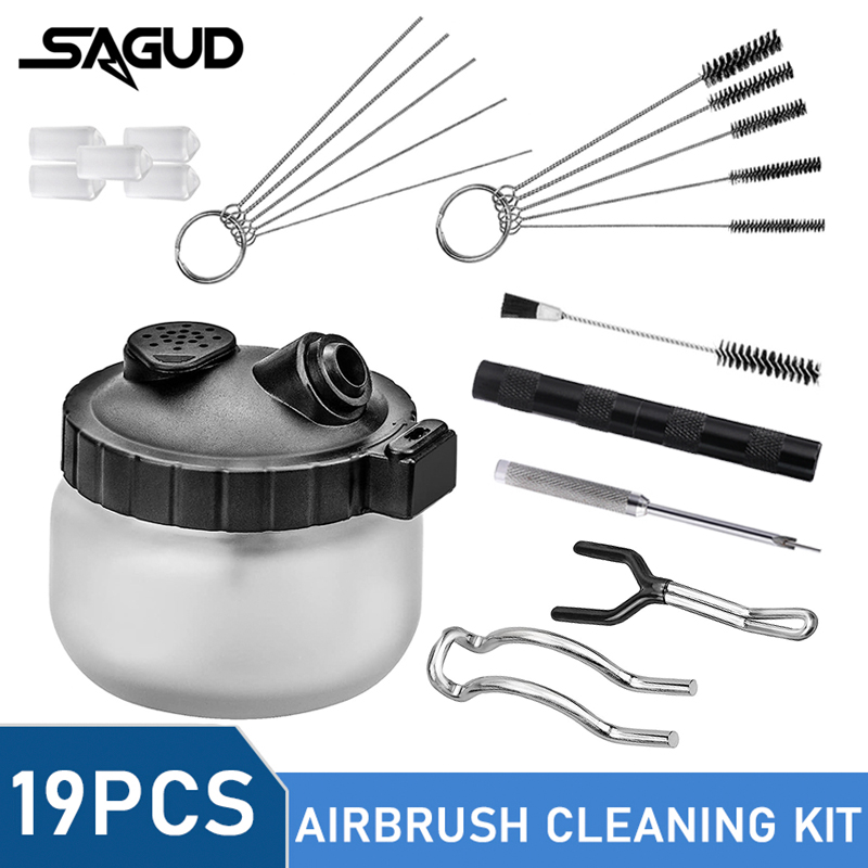 SAGUD 19-delige airbrush reini - Airbrush Kit With Mini Compressor recensie en prijs
