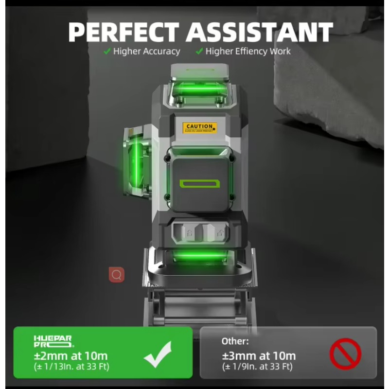Huepar 2024 Nieuw ontwerp 4D 1 - Laser Level 16 Lines 4D Green recensie en prijs
