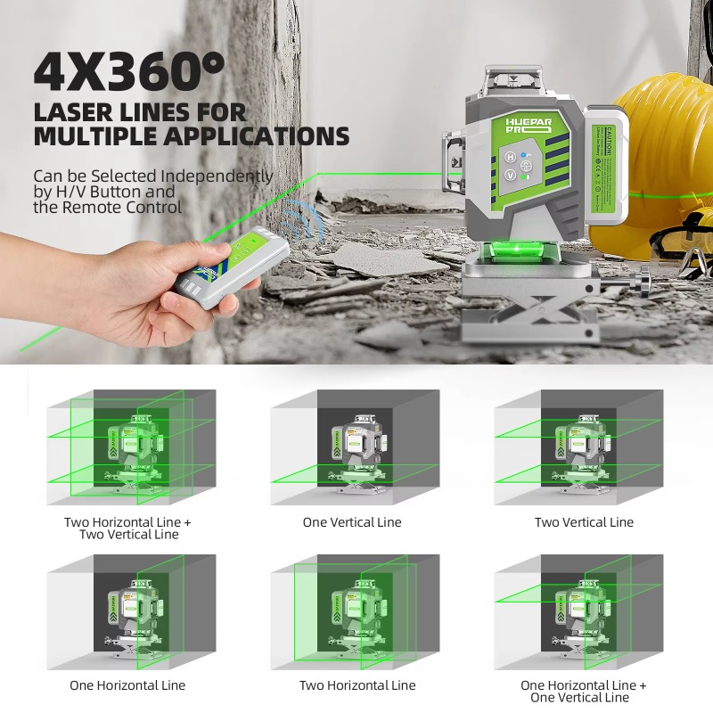 Huepar 2024 Nieuw ontwerp 4D 1 - Laser Level 16 Lines 4D Green recensie en prijs